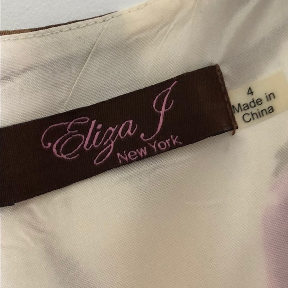 Eliza J floral lined pleated fit and flare dress - Picture 3 of 4